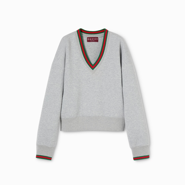 Cotton jersey sweatshirt with Web