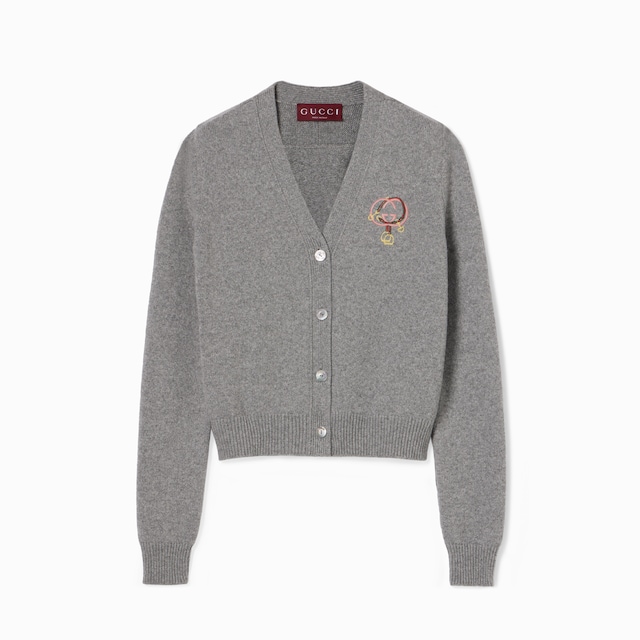 Cárdigan de lana de cashmere con bordado