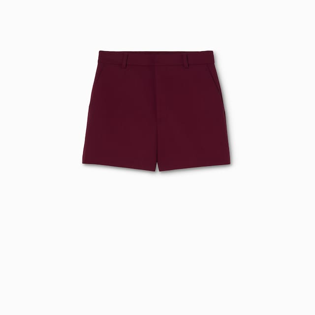 Wool crêpe shorts with embroidery