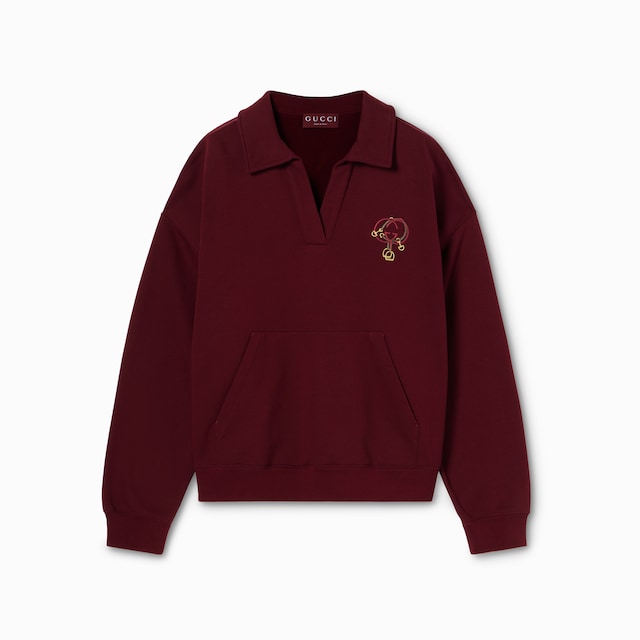 Cotton jersey sweatshirt with embroidery