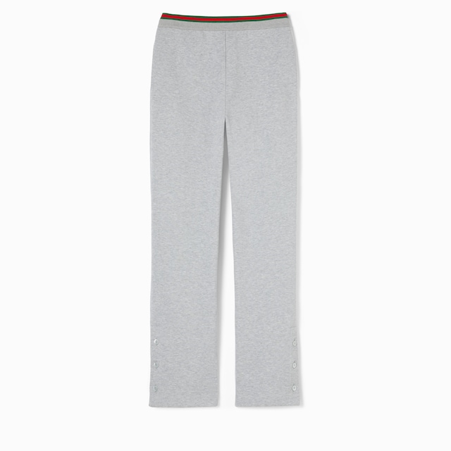 Cotton jersey leisure trousers with Web