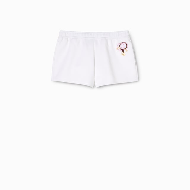 Cotton jersey shorts with embroidery