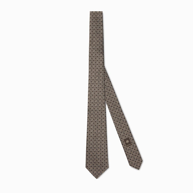 Horsebit silk jacquard tie