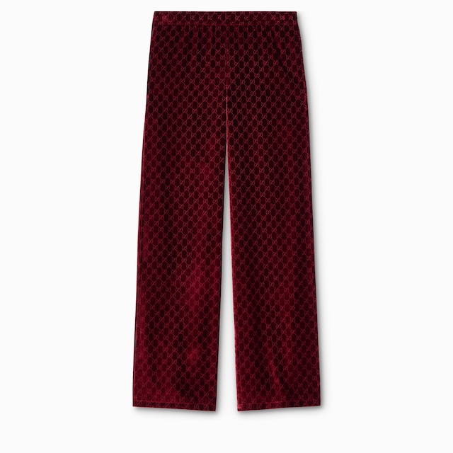Pantaloni sportivi in velluto dévoré GG