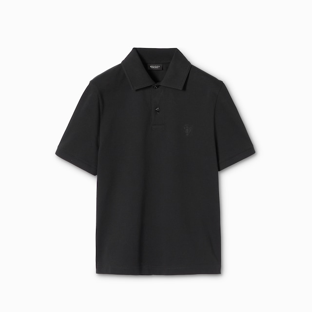 Cotton piquet polo shirt with embroidery