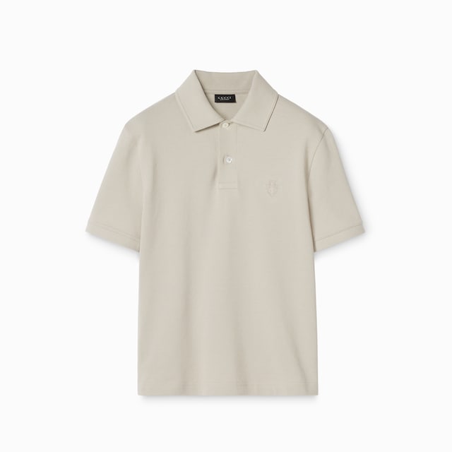 Cotton piquet polo shirt with embroidery