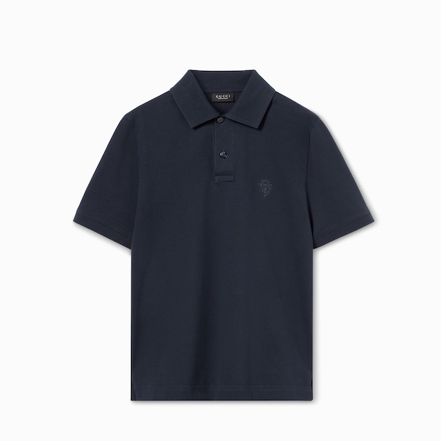 Cotton piquet polo shirt with embroidery