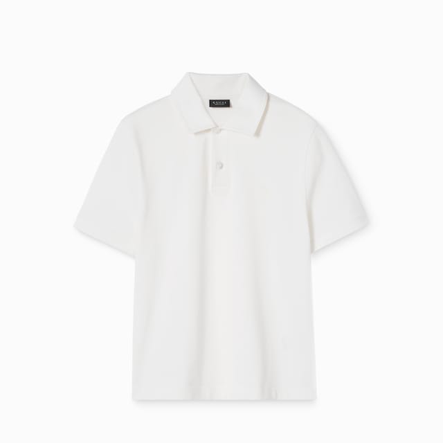 Cotton piquet polo shirt with embroidery