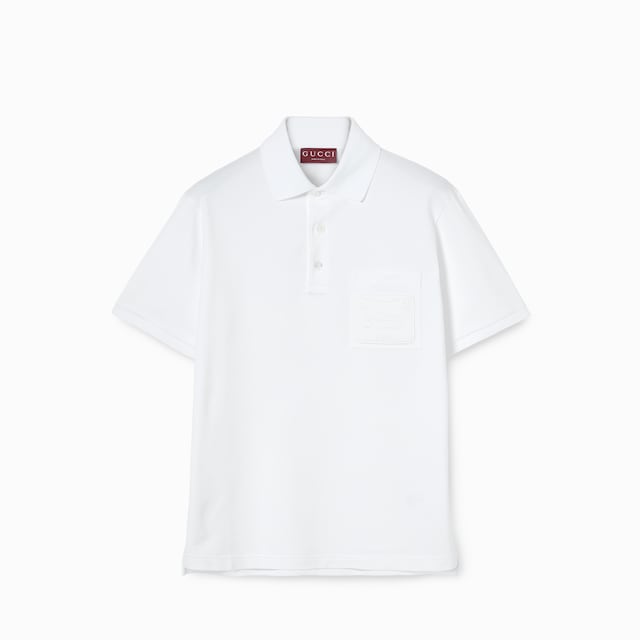 Cotton piquet polo shirt with embroidery