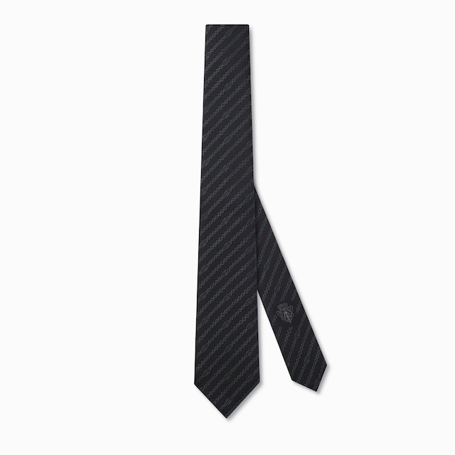 Interlocking G chain silk tie