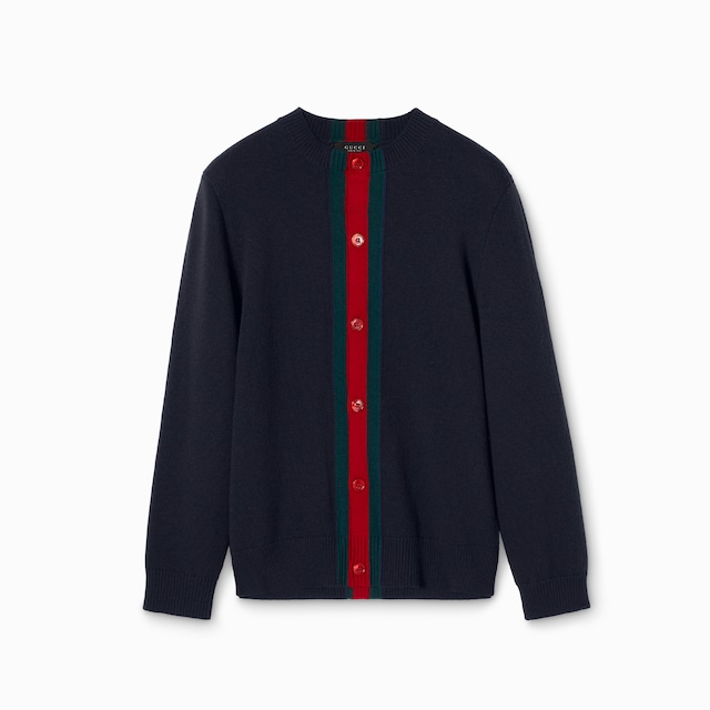 Cardigan aus Wollstrick mit Web