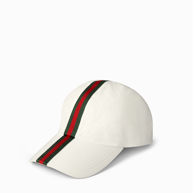 ウェブストライプ付き コットン ベースボールキャップ