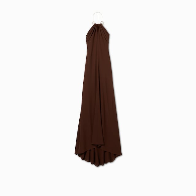 Silk crêpe long dress
