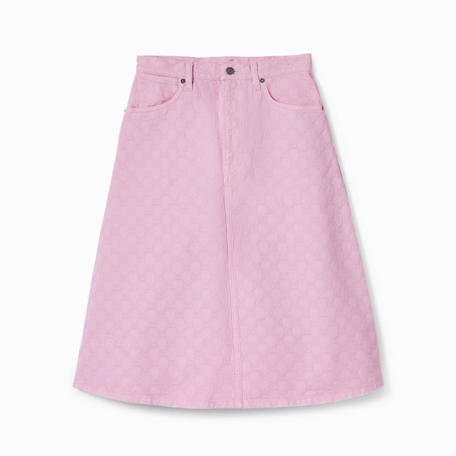 Rock aus GG Baumwolldenim-Jacquard