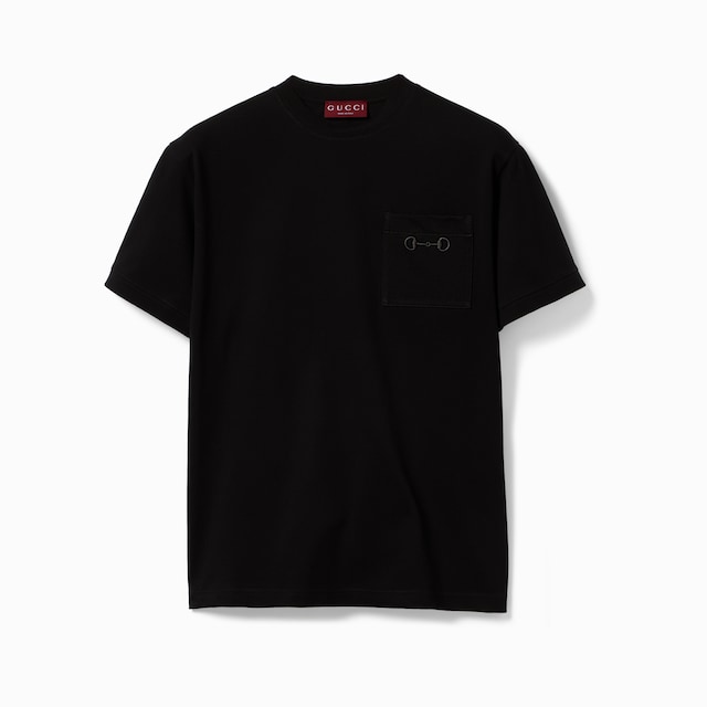 Cotton piquet T-shirt with embroidery