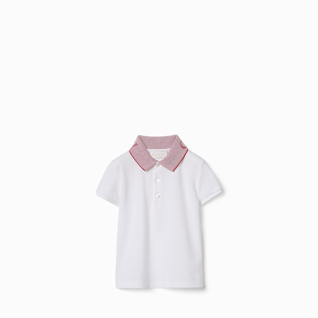 Baby cotton polo shirt with embroidery