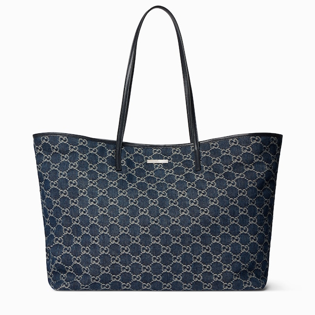 Large tote bag with Gucci plaque