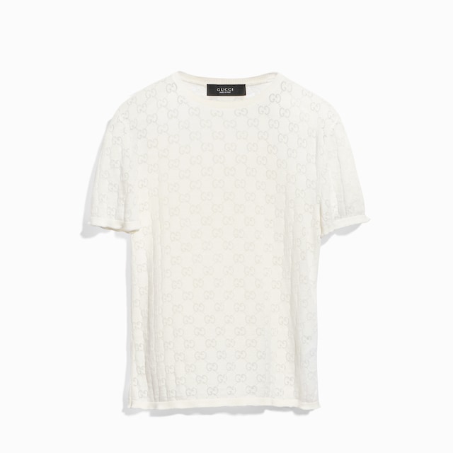 Camiseta de algodón devoré con GG