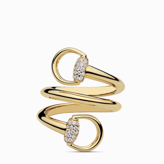 Gucci Horsebit diamond 18k contrarié ring