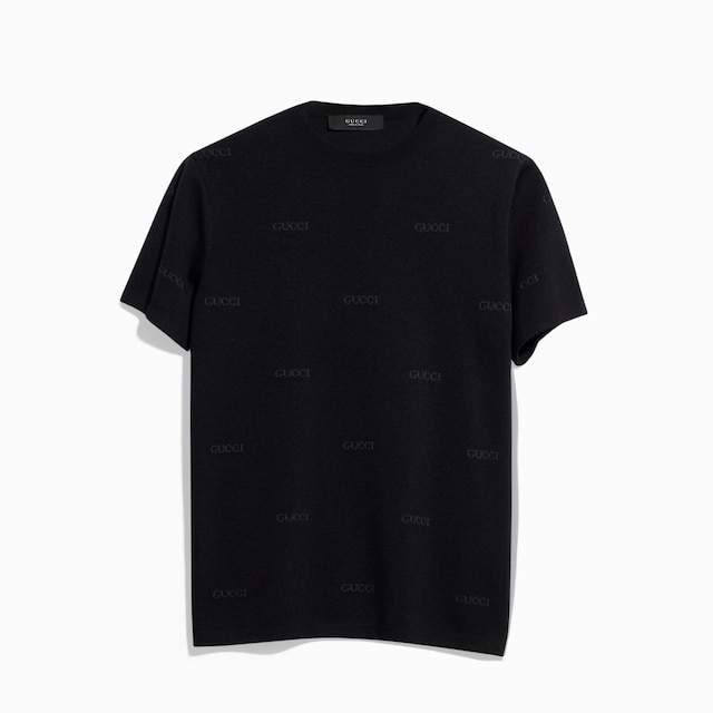 Wool silk Gucci jacquard T-shirt
