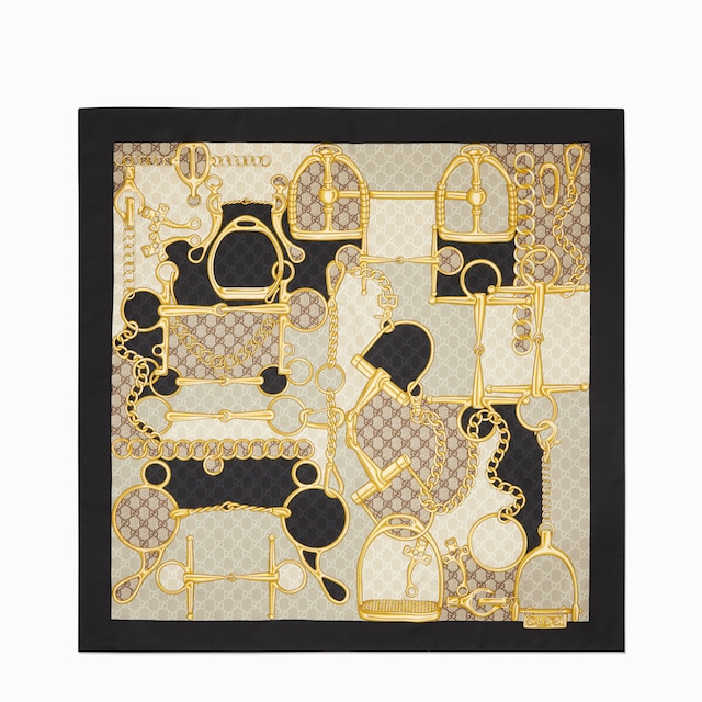 Pañuelo de sarga de seda con estampado