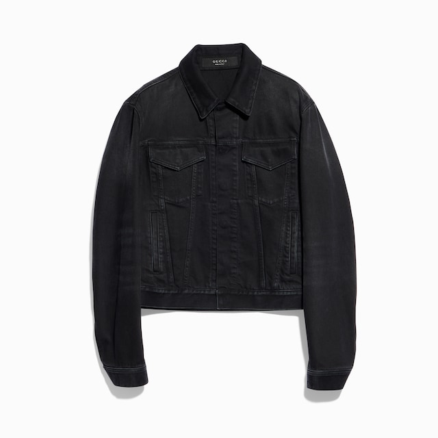 Washed cotton denim jacket