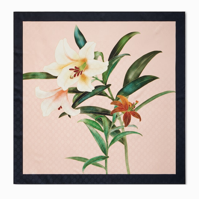 Gucci x Ando Cloisonné silk jacquard carré