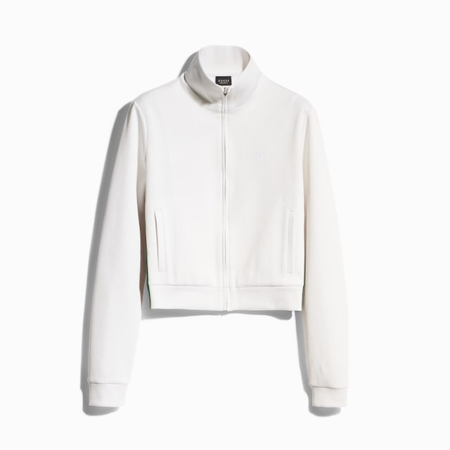 Rib cotton zip sweatshirt with Web
