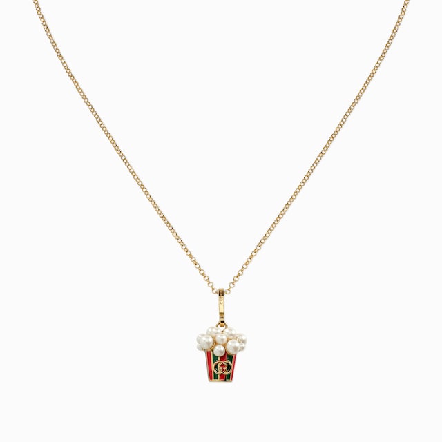Popcorn pendant chain necklace