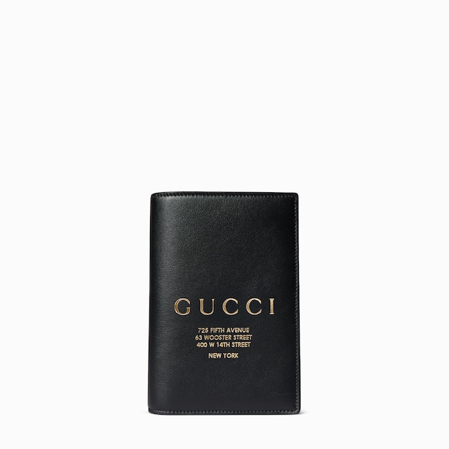 Passport case with gold-foiled logo
