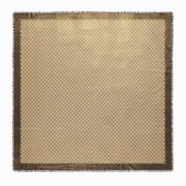 Shiny GG wool jacquard shawl