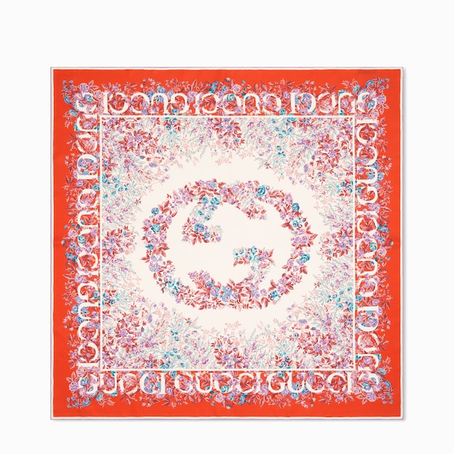 Printed silk twill carré