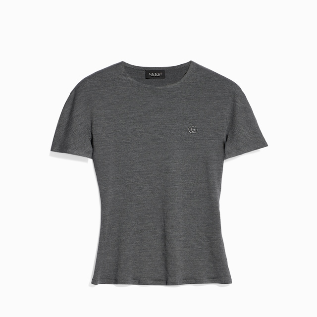T-shirt en jersey de soie avec broderie