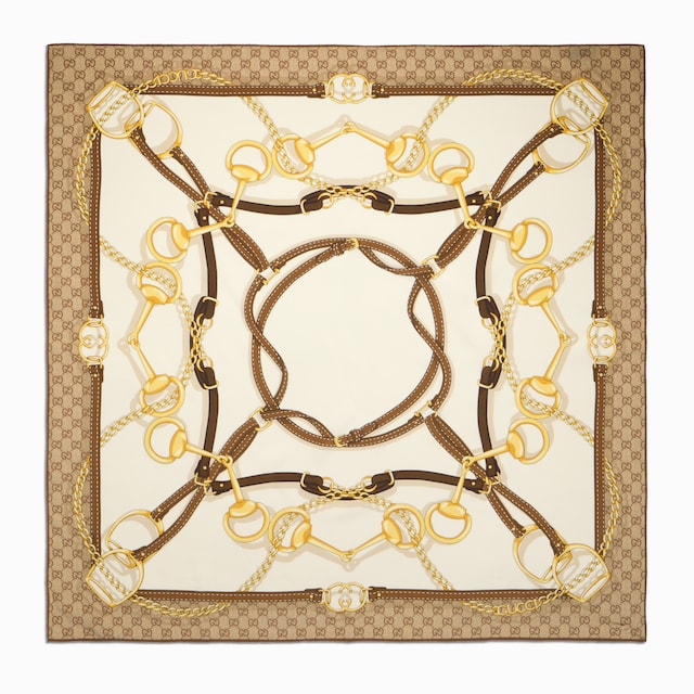 Printed silk crêpe carré