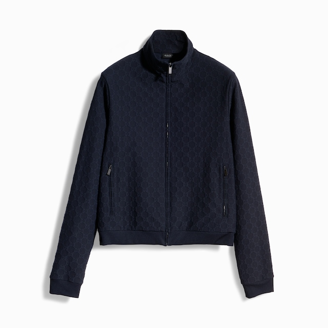 Sweatshirt aus GG Jerseyjacquard mit Reißverschluss