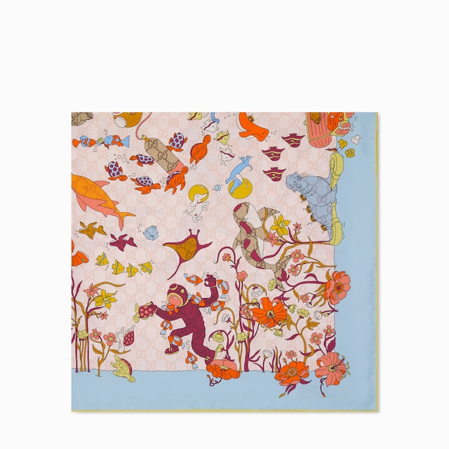 Printed silk carré