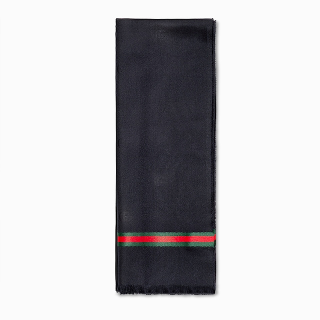 Double G silk cotton jacquard stole