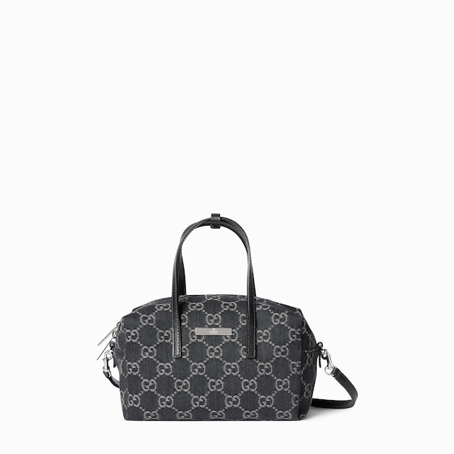Small boston bag with Gucci plaque