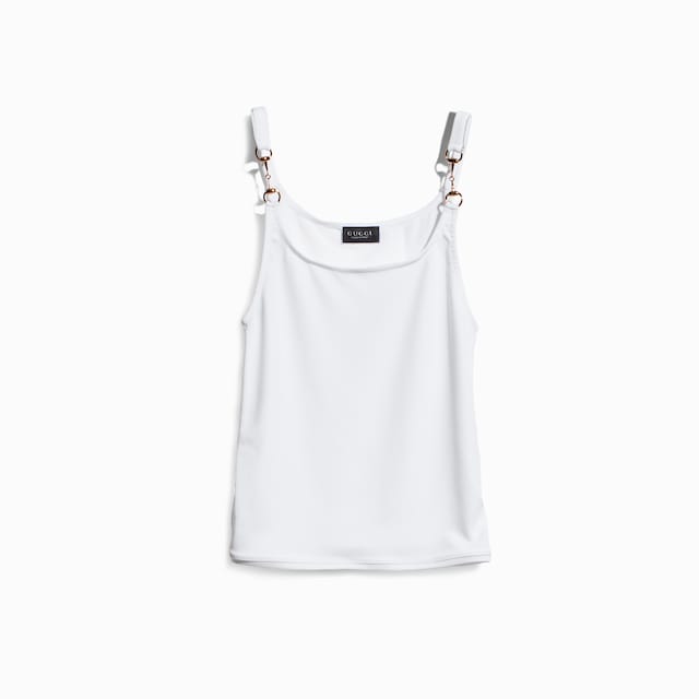 Viscose crêpe jersey top with Horsebit