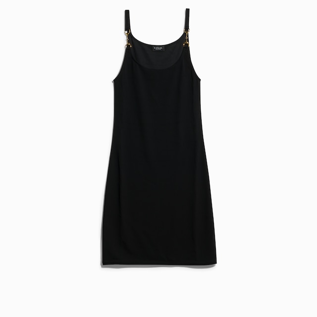 Viscose crêpe jersey dress with Horsebit