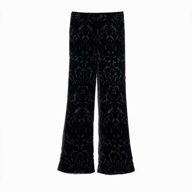 Floral devoré velour pants