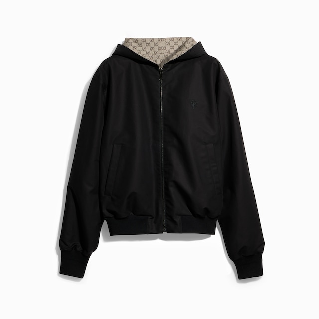 Reversible cotton canvas zip jacket