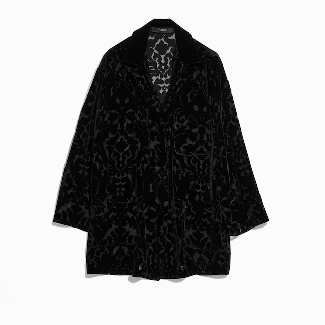 Floral devoré velour shirt