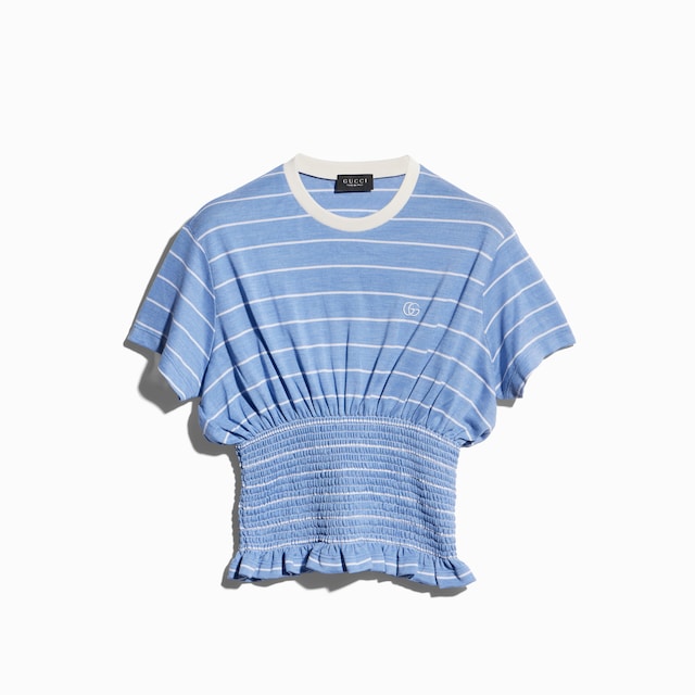 T-shirt en jersey de soie à rayures