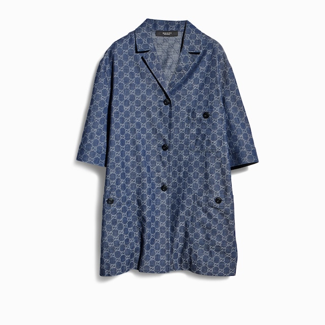 GG cotton denim jacquard shirt