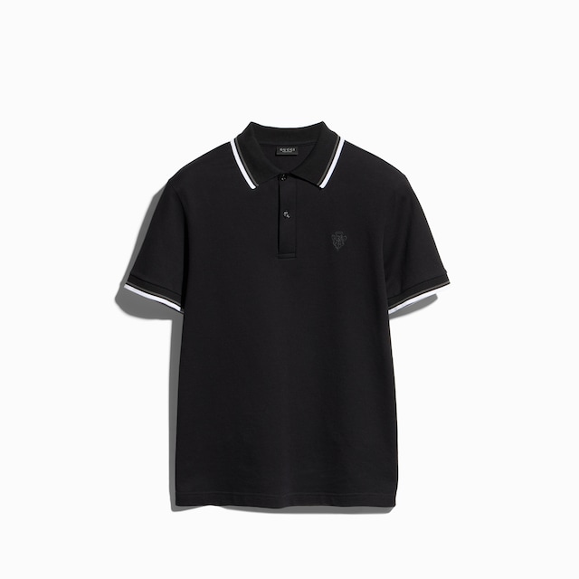 Cotton piquet polo shirt with embroidery