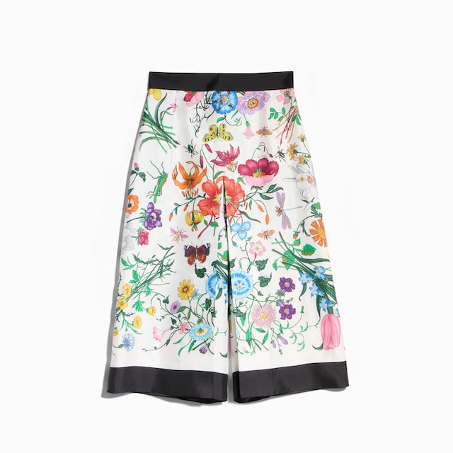 Printed silk pants