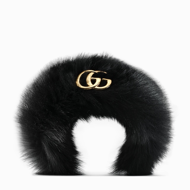 Fuzzy hair band with Double G