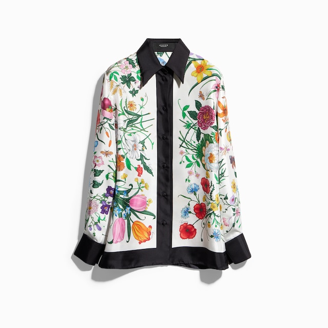 Printed silk shirt