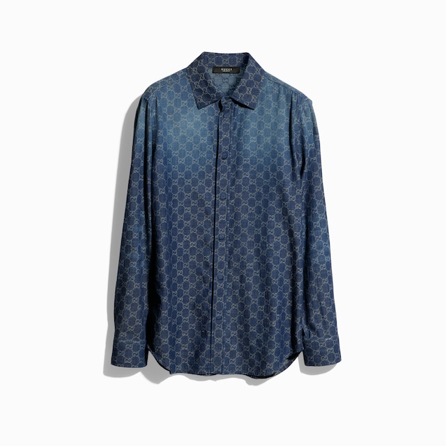 GG chambray cotton denim shirt